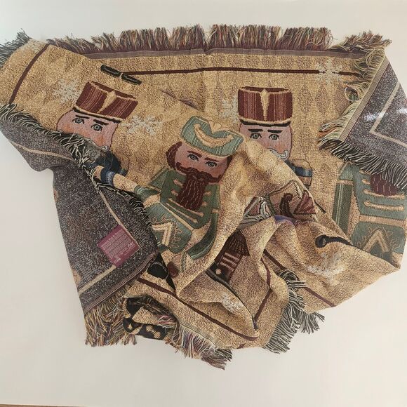Mohawk Tapestry Blanket Throw Soldier Men Nutcracker Christmas Holiday - Picture 5 of 5